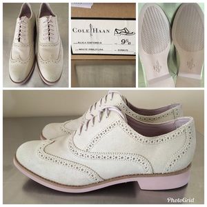 Cole Haan 9.5B Alisa Oxford II White Pine Shoes